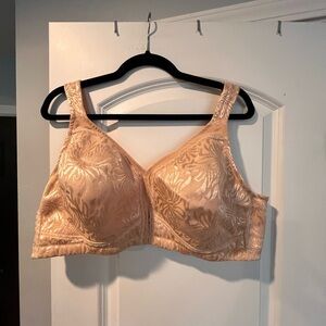 Elegant Floral Beige Bra